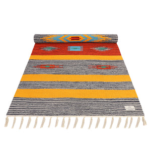 Handwoven Cotton Mat for Yoga and Meditation or Home Decor - Amsterdam