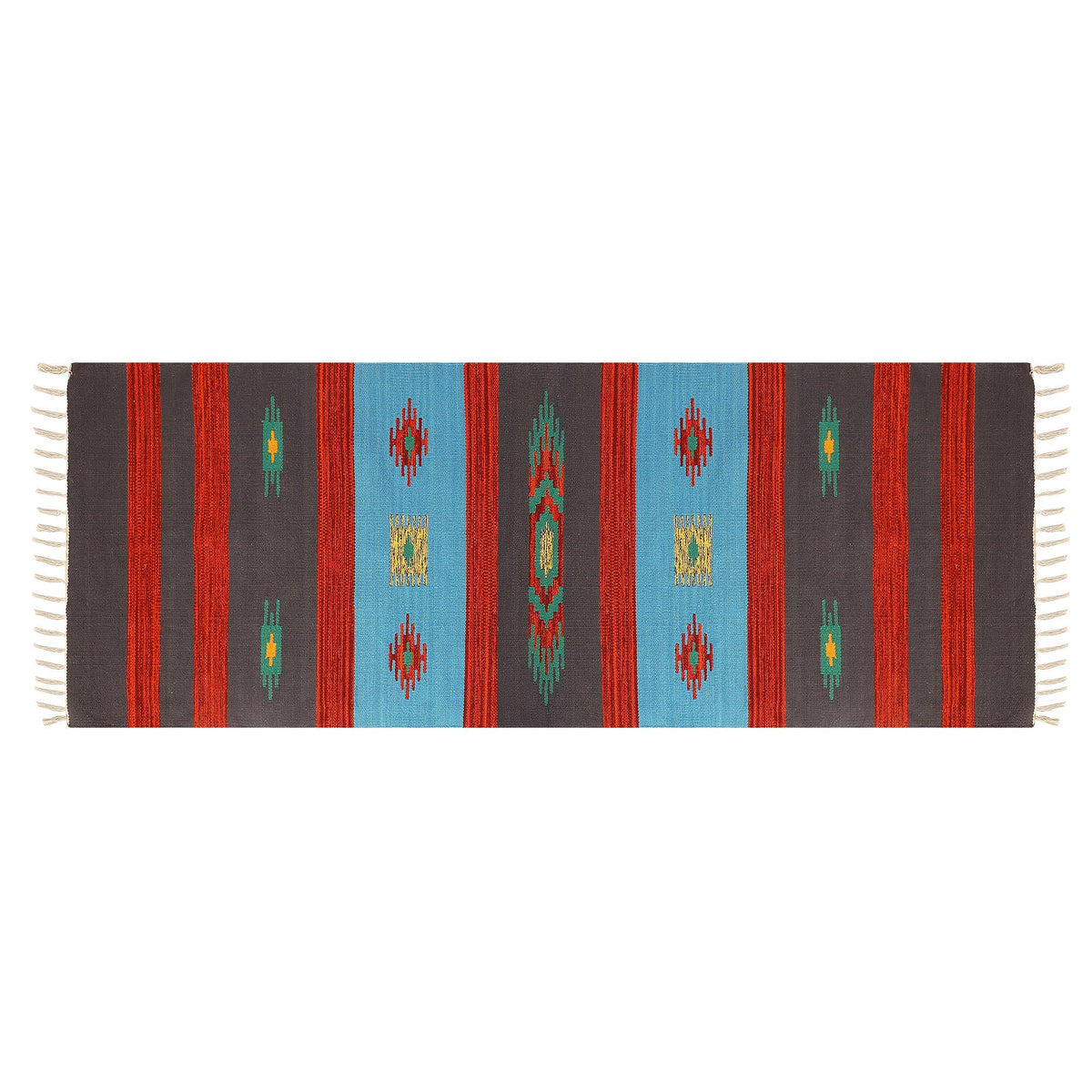 YogaKargha Cotton Handwoven Mat for Yoga, Pilates, Fitness, Prayer, Meditation or Home Decor - Kyoto