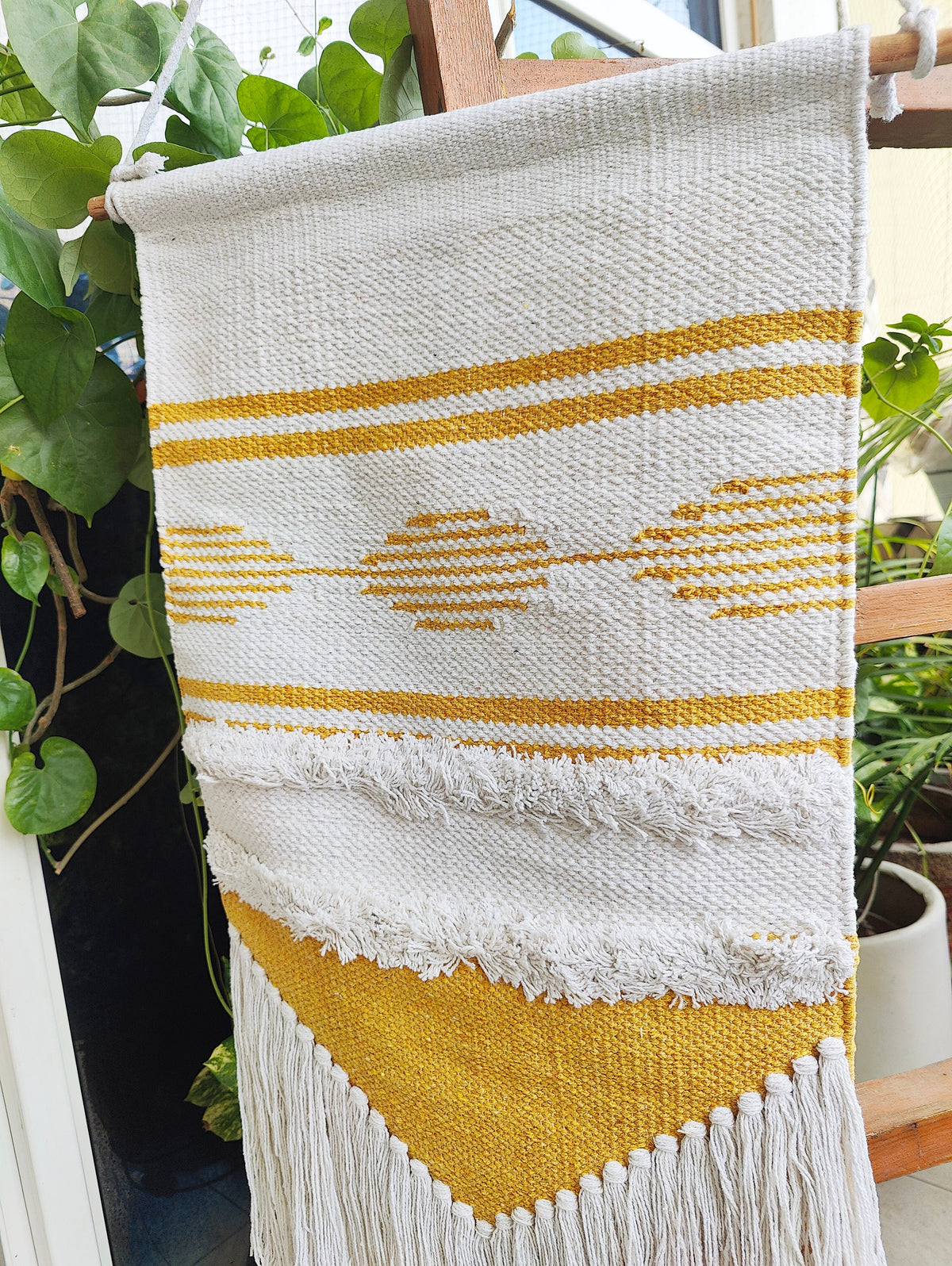 YogaKargha Handwoven Wall Rug, Tapestry, Wall Hanging, Woven Wall Art Home Decor - Made with Upcycled Yarn - Venice of the North Amsterdam