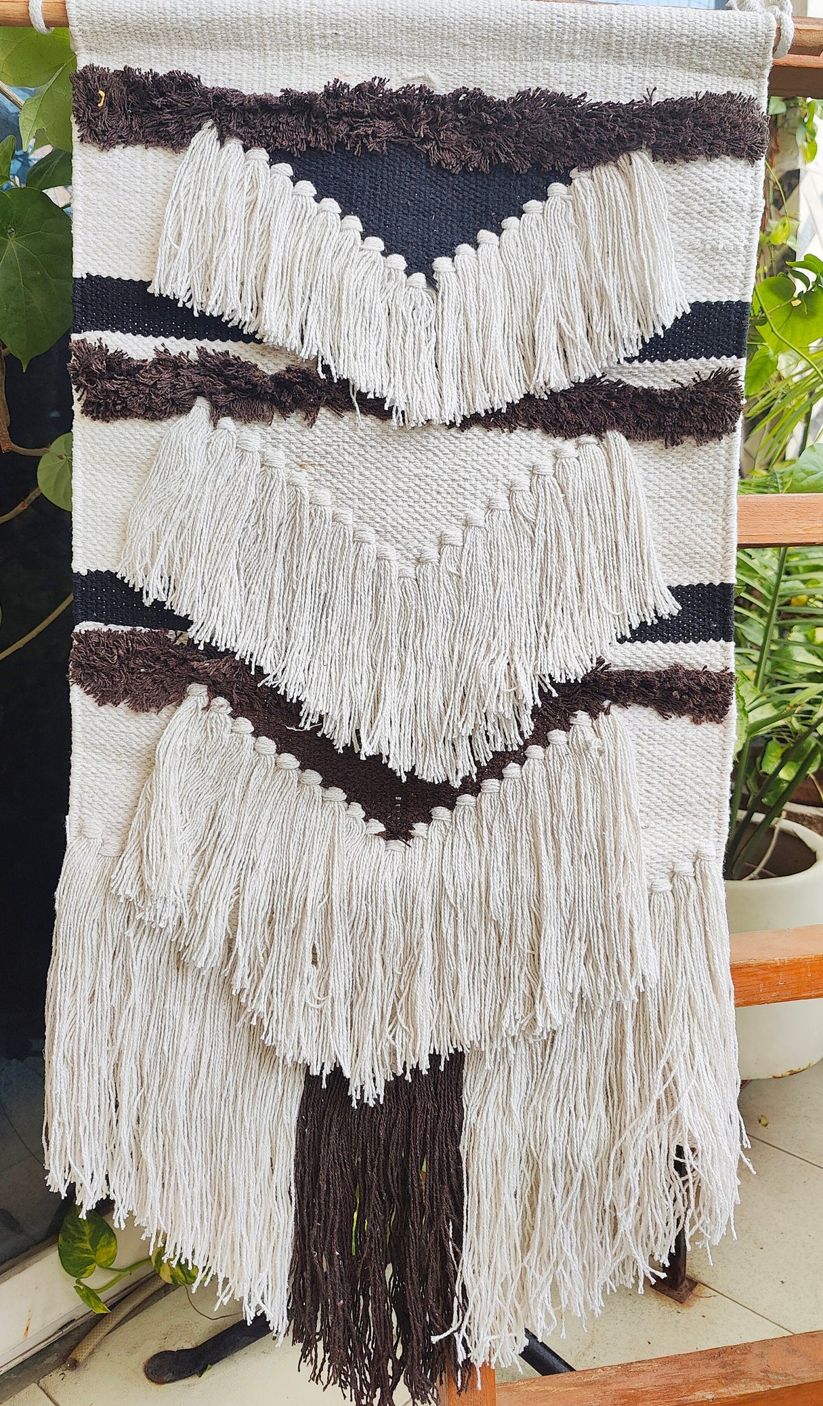 YogaKargha Handwoven Wall Rug, Tapestry, Wall Hanging, Woven Wall Art Home Decor - Made with Upcycled Yarn - City of Kings Lima