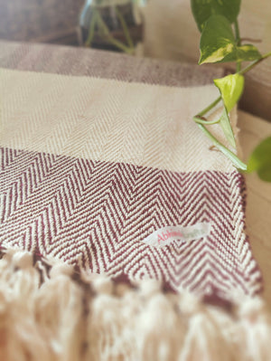 Premium Handwoven Organic Cotton Blanket (Use as bed linen OR yoga/mediation blanket) - Design: Darshan