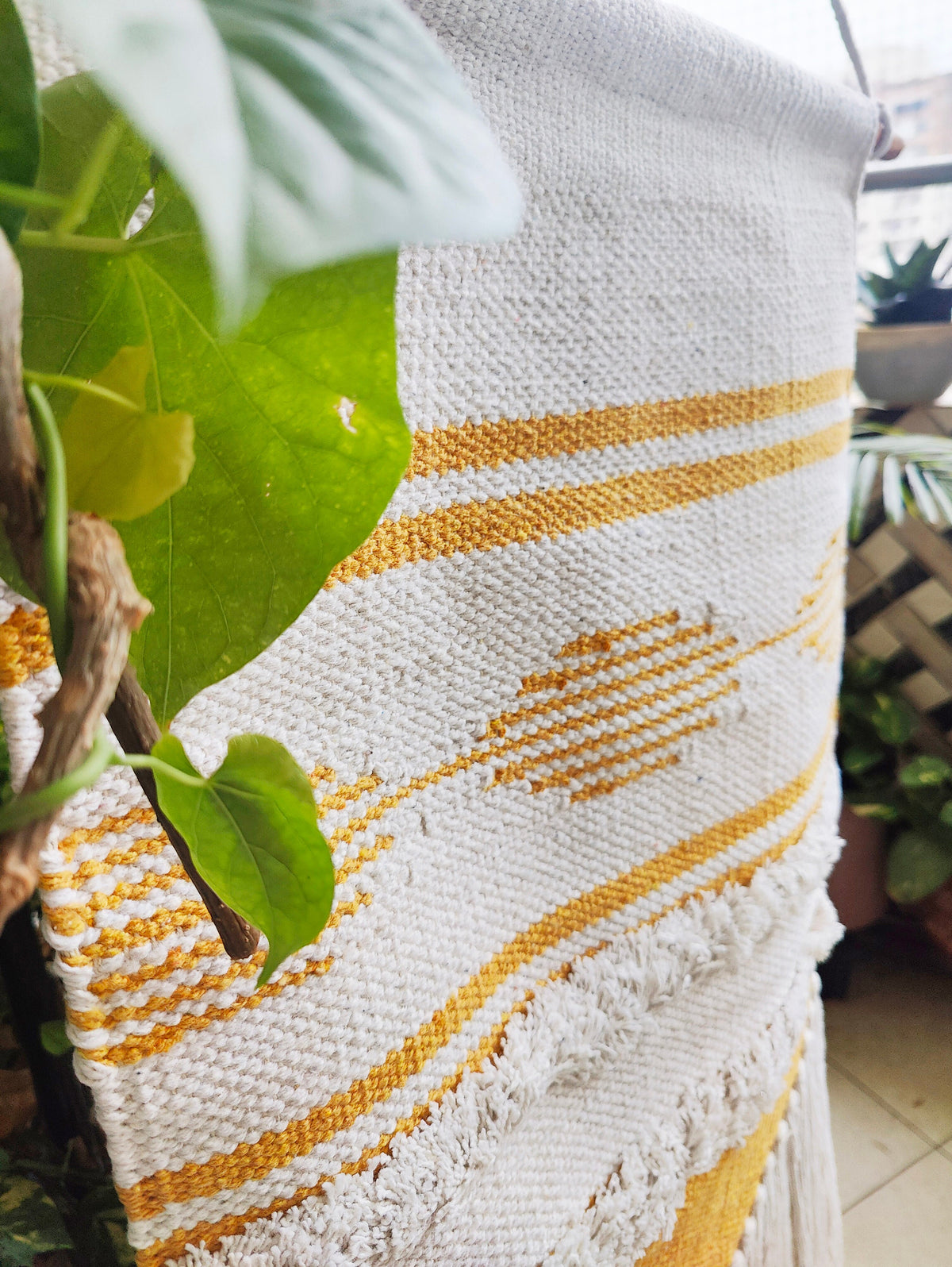 YogaKargha Handwoven Wall Rug, Tapestry, Wall Hanging, Woven Wall Art Home Decor - Made with Upcycled Yarn - Venice of the North Amsterdam