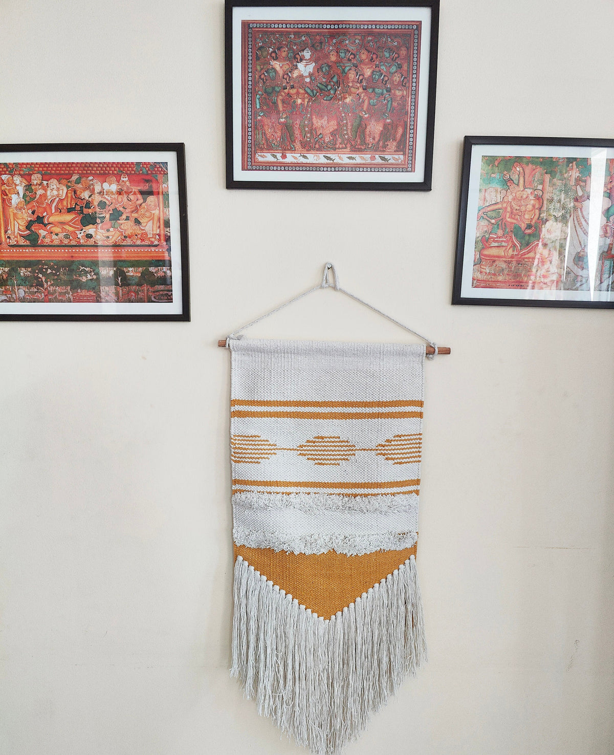 YogaKargha Handwoven Wall Rug, Tapestry, Wall Hanging, Woven Wall Art Home Decor - Made with Upcycled Yarn - Venice of the North Amsterdam