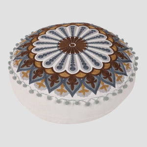 Handmade Round Yoga Meditation Cushion, Zafu Pillow - Florence - 16 inch